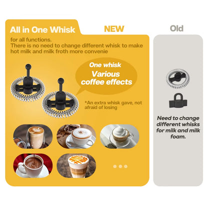 Milk Frother Frothing Foamer Chocolate Mixer Cold/Hot Latte Cappuccino Fully Automatic Milk Warmer Cool Touch M1A