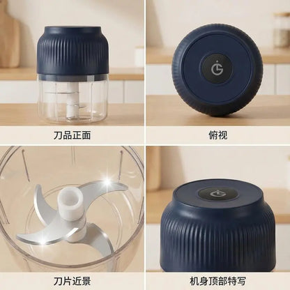 Electric Food Shredder and Mini Meat Grinder - USB Rechargeable Kitchen Gadget for Garlic Puree, Minced Meat, Vegetables, and More