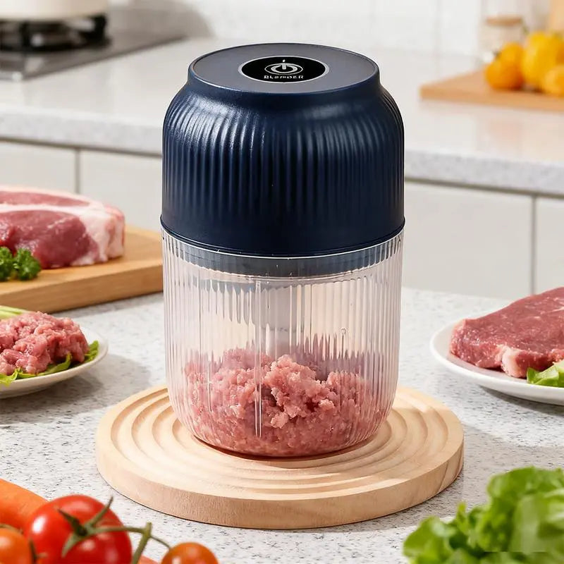 Electric Food Shredder and Mini Meat Grinder - USB Rechargeable Kitchen Gadget for Garlic Puree, Minced Meat, Vegetables, and More