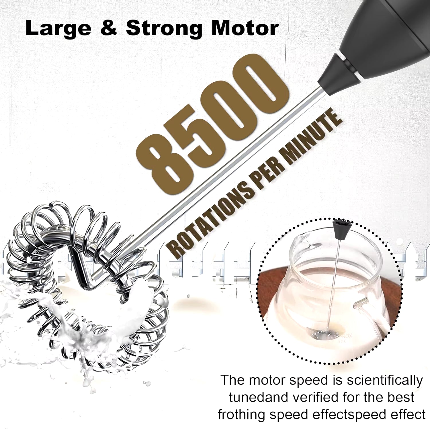 MINI Milk Frother USB Rechargeable 3 Speeds Foam Maker Coffee Whisk Mixer Electric Handle Blender Egg Beater