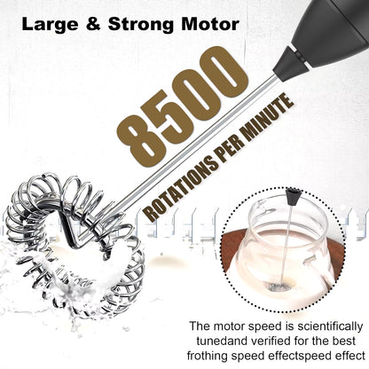MINI Milk Frother USB Rechargeable 3 Speeds Foam Maker Coffee Whisk Mixer Electric Handle Blender Egg Beater