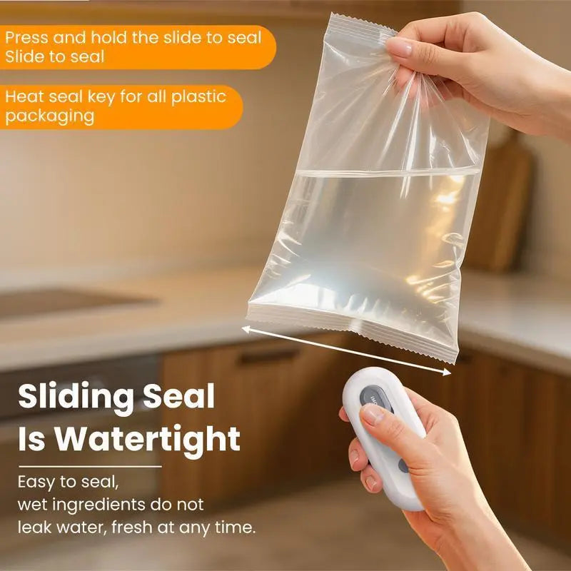 4-in-1 USB Rechargeable Mini Heat Sealer with Built-In Cutter, Magnetic Design, Portable Snack Bag Sealer, and Beer Bottle Opener for Home Food Storage