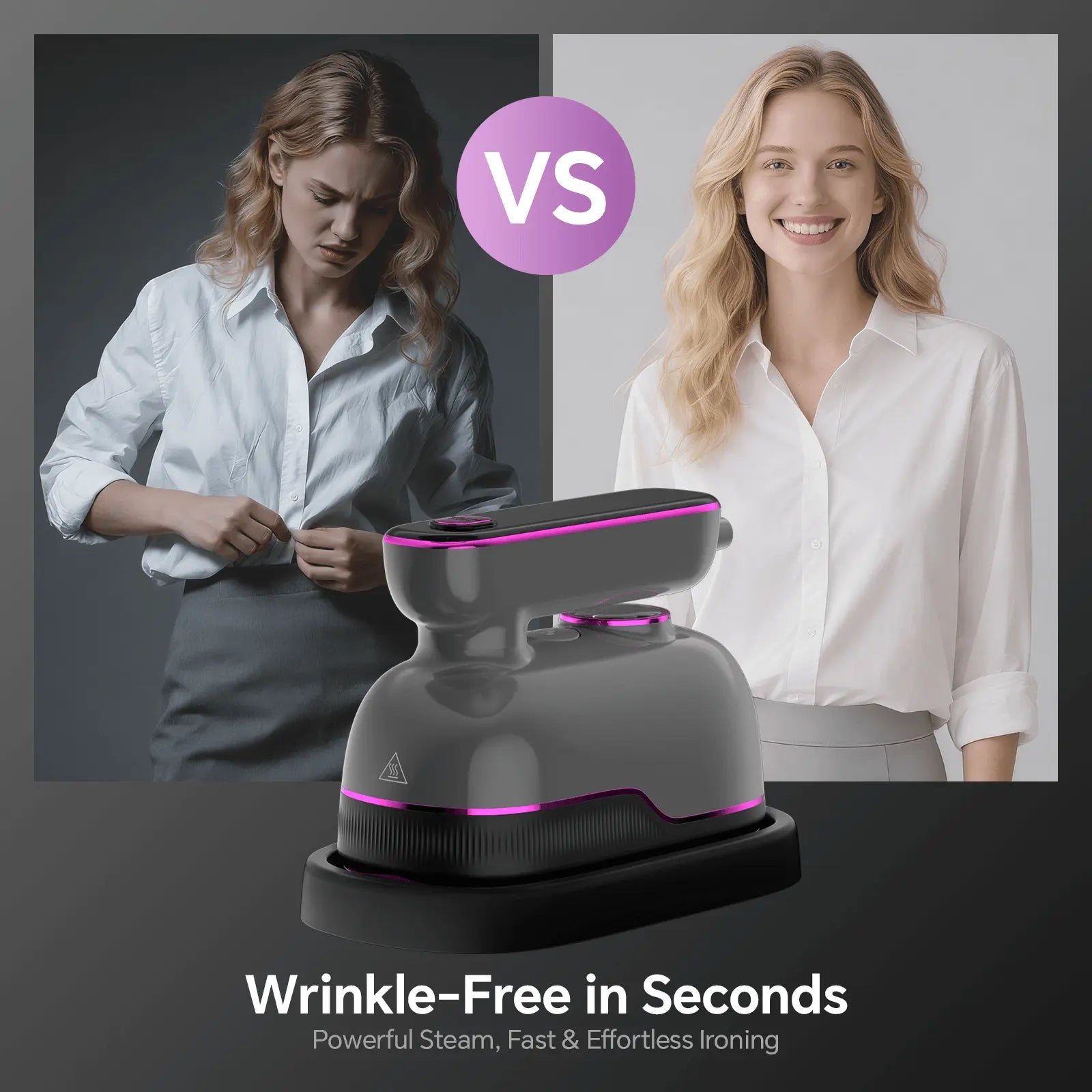 Greenyee 4-in-1 Smart Handheld Garment Steamer & Clothes Iron | 6 Fabric Modes, LED Display & Large 6.5" Ceramic Soleplate | 150ml Leak-Proof Portable Travel Steamer for Home & Business Travel