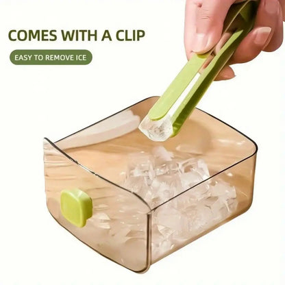 Double-Layer 48-Compartment Ice Cube Tray with Easy-Press Lid | Silicone Ice Maker Mold & Large Storage Bin Combo | Food-Grade Durable Organizer for Cocktails, Whiskey & Summer Drinks
