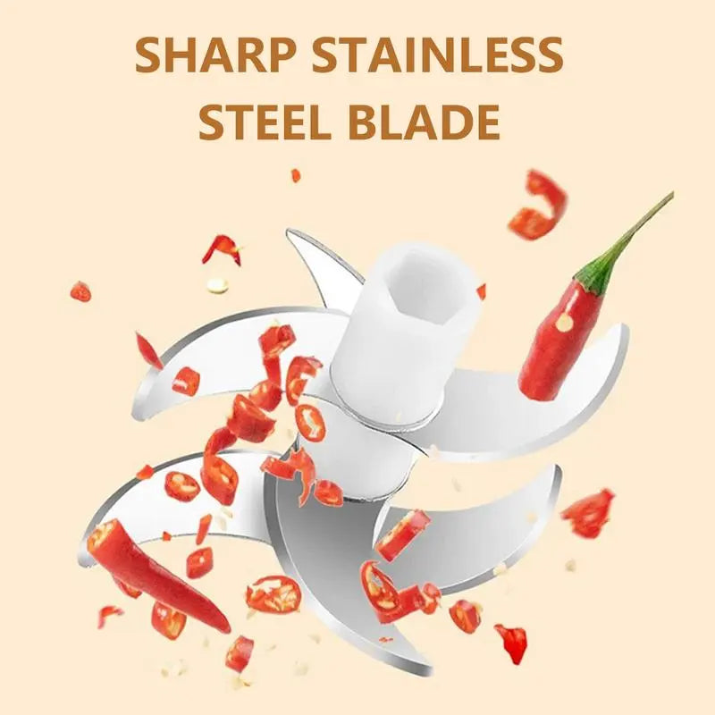 Electric Food Shredder and Mini Meat Grinder - USB Rechargeable Kitchen Gadget for Garlic Puree, Minced Meat, Vegetables, and More