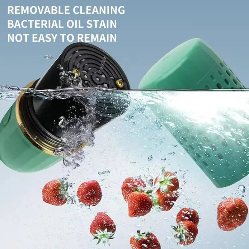 Portable Capsule Fruit & Vegetable Washing Machine | Wireless Food Purifier & Cleaner Device for Home & Outdoor Picnics