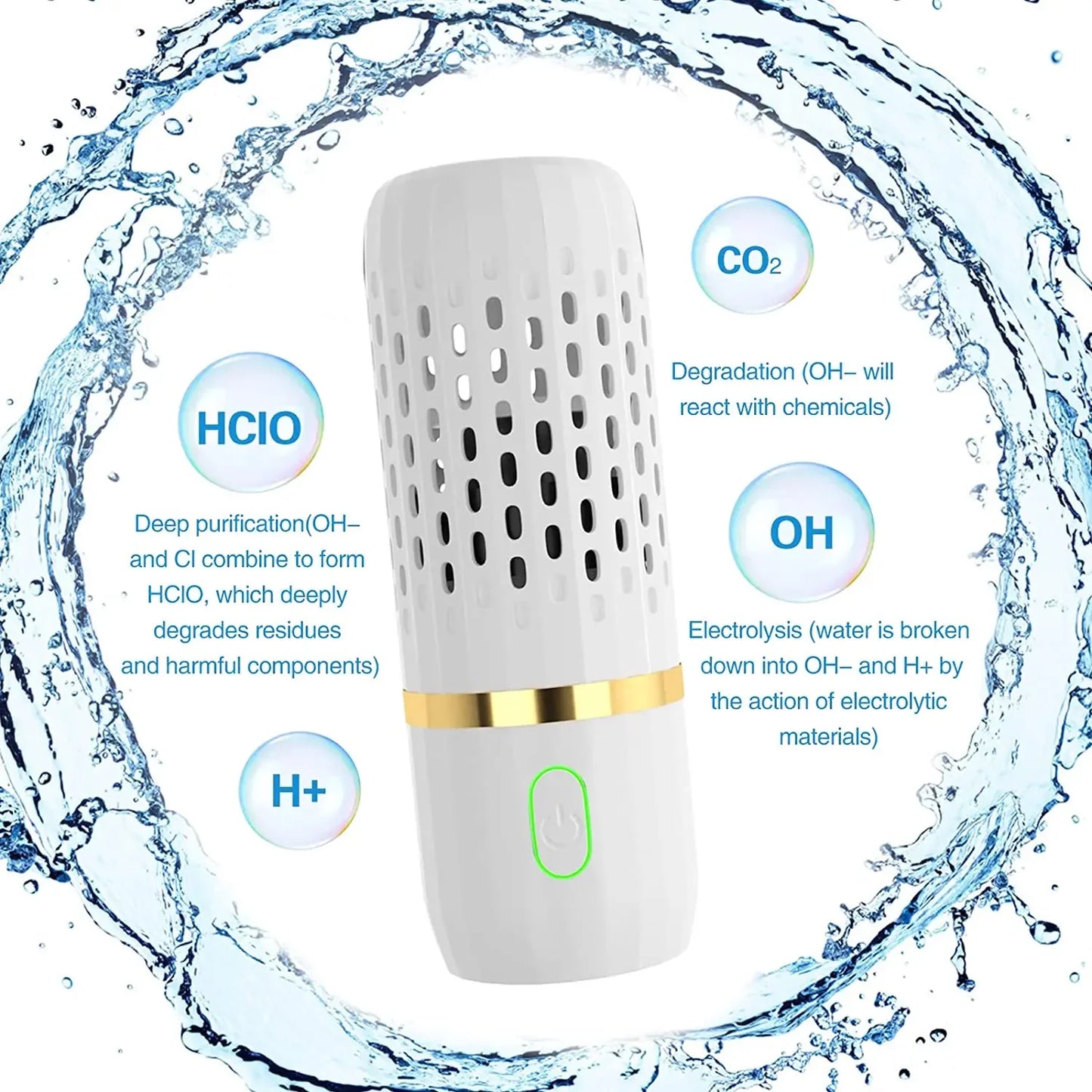 Portable Capsule Fruit & Vegetable Washing Machine | Wireless Food Purifier & Cleaner Device for Home & Outdoor Picnics