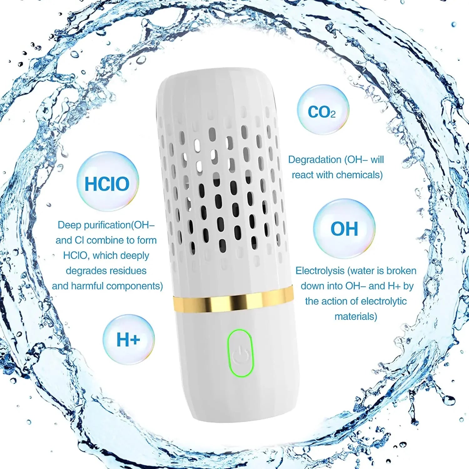 Portable Capsule Fruit & Vegetable Washing Machine | Wireless Food Purifier & Cleaner Device for Home & Outdoor Picnics