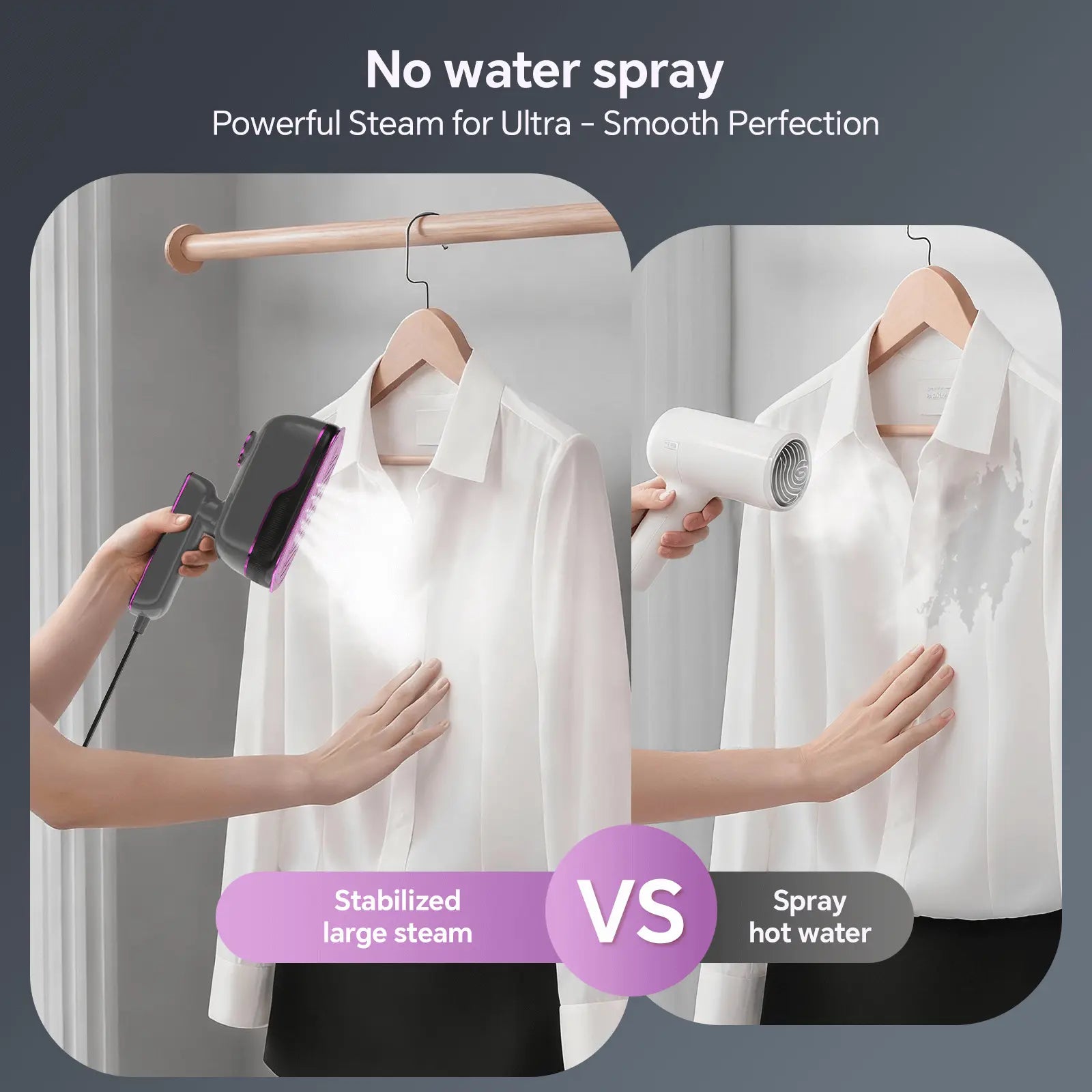 Greenyee 4-in-1 Smart Handheld Garment Steamer & Clothes Iron | 6 Fabric Modes, LED Display & Large 6.5" Ceramic Soleplate | 150ml Leak-Proof Portable Travel Steamer for Home & Business Travel
