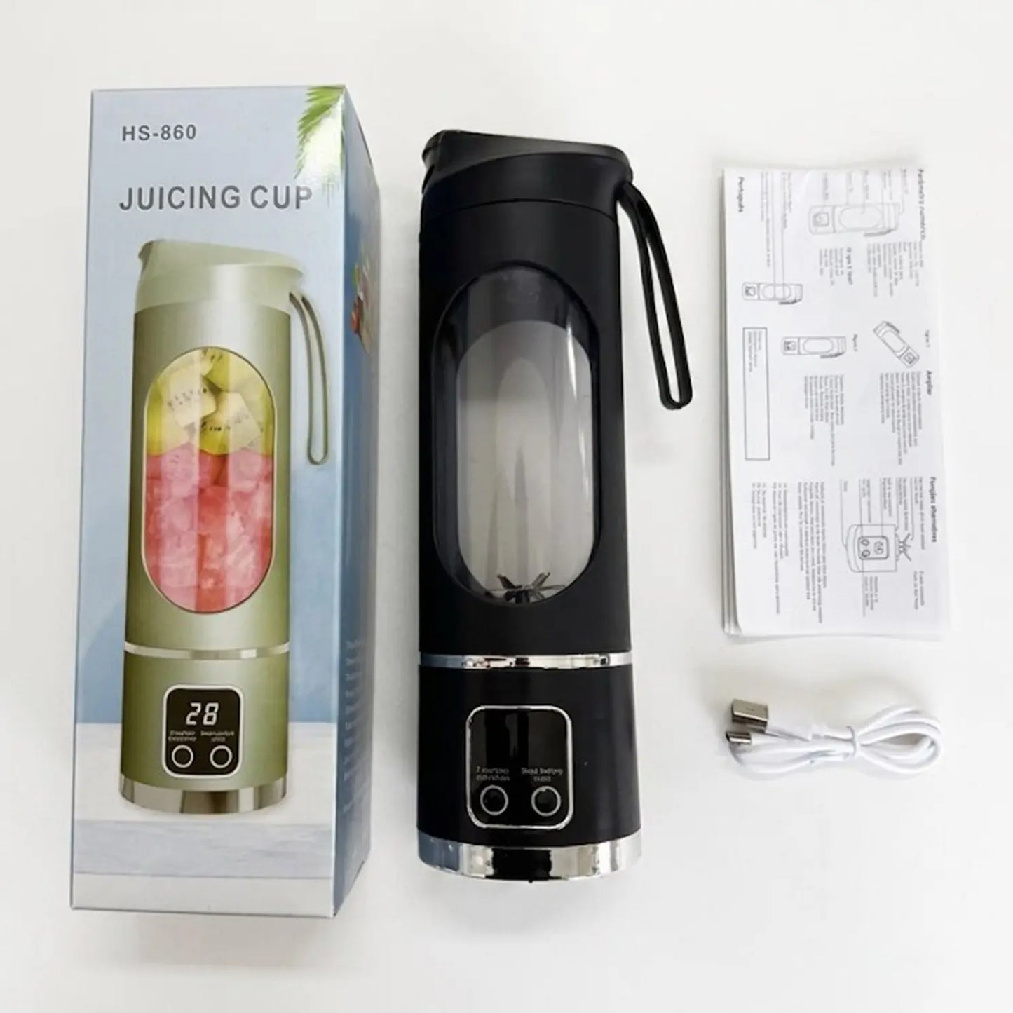 Portable USB Rechargeable Personal Blender & Juicer Combo | Compact Smoothie Maker for Shakes & Smoothies | Cordless Single-Serve Kitchen Appliance for Home, Gym & Travel