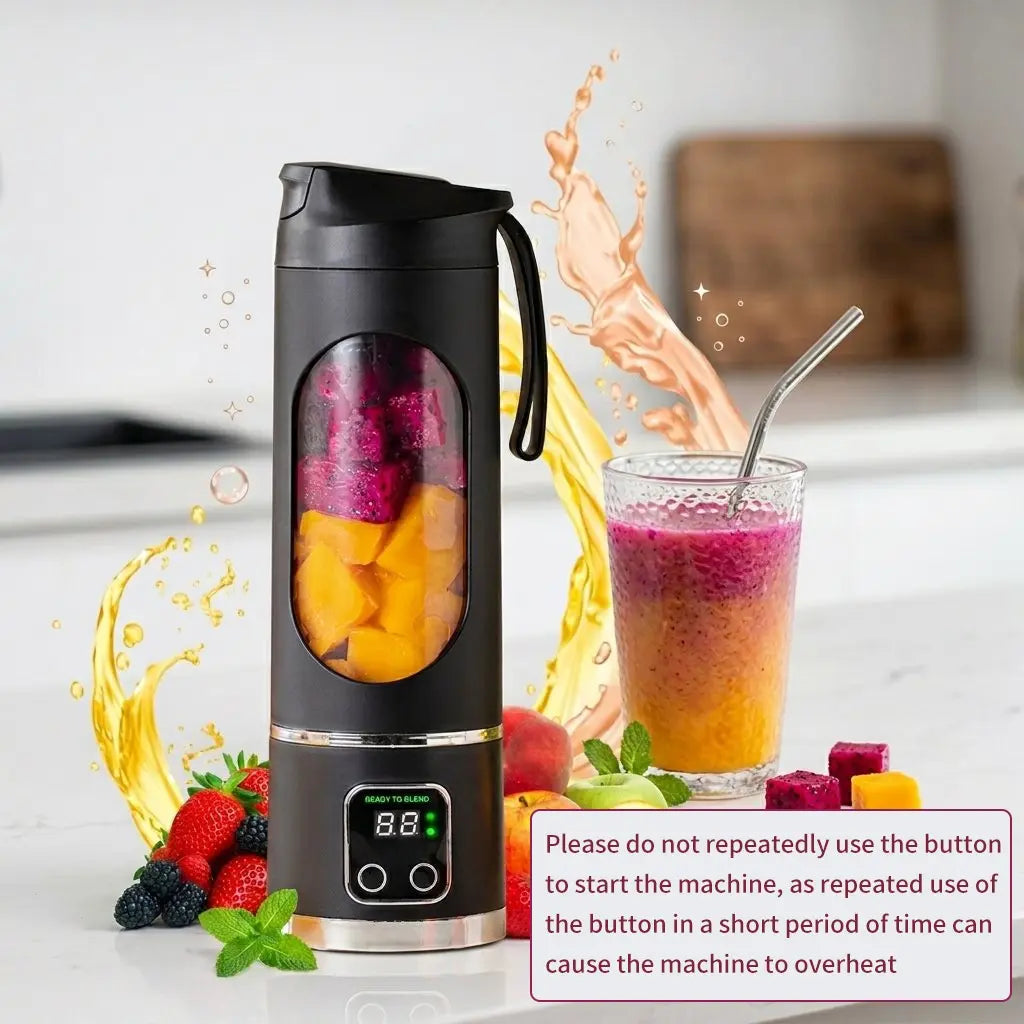 Portable USB Rechargeable Personal Blender & Juicer Combo | Compact Smoothie Maker for Shakes & Smoothies | Cordless Single-Serve Kitchen Appliance for Home, Gym & Travel