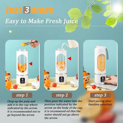 Portable USB Rechargeable Personal Blender & Juicer Combo | Compact Smoothie Maker for Shakes & Smoothies | Cordless Single-Serve Kitchen Appliance for Home, Gym & Travel