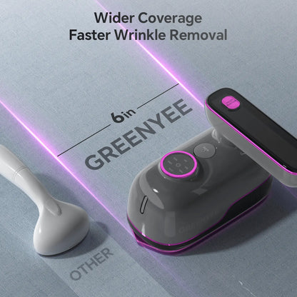Greenyee 4-in-1 Smart Handheld Garment Steamer & Clothes Iron | 6 Fabric Modes, LED Display & Large 6.5" Ceramic Soleplate | 150ml Leak-Proof Portable Travel Steamer for Home & Business Travel